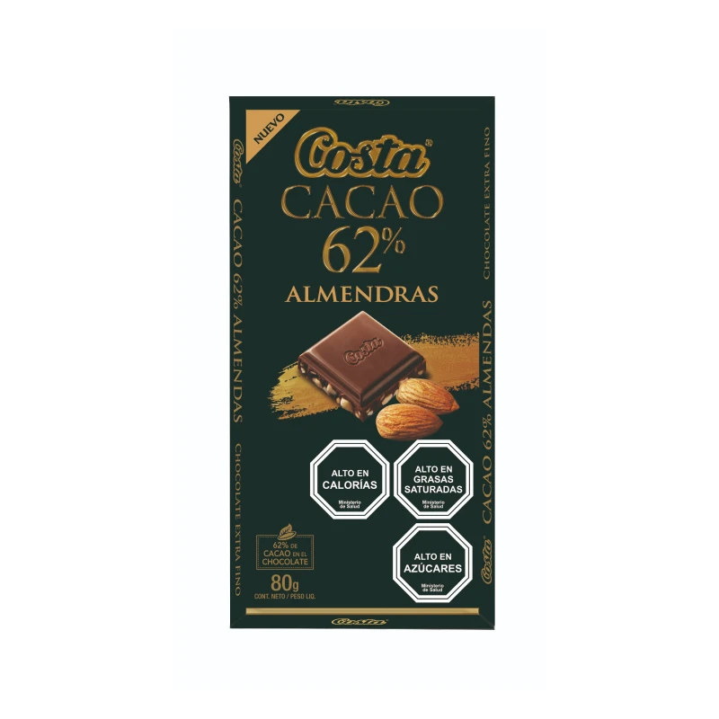 Costa Cacao 62% Almendras